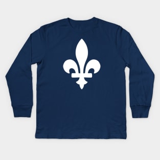 Fleur de lis plain WHITE Kids Long Sleeve T-Shirt